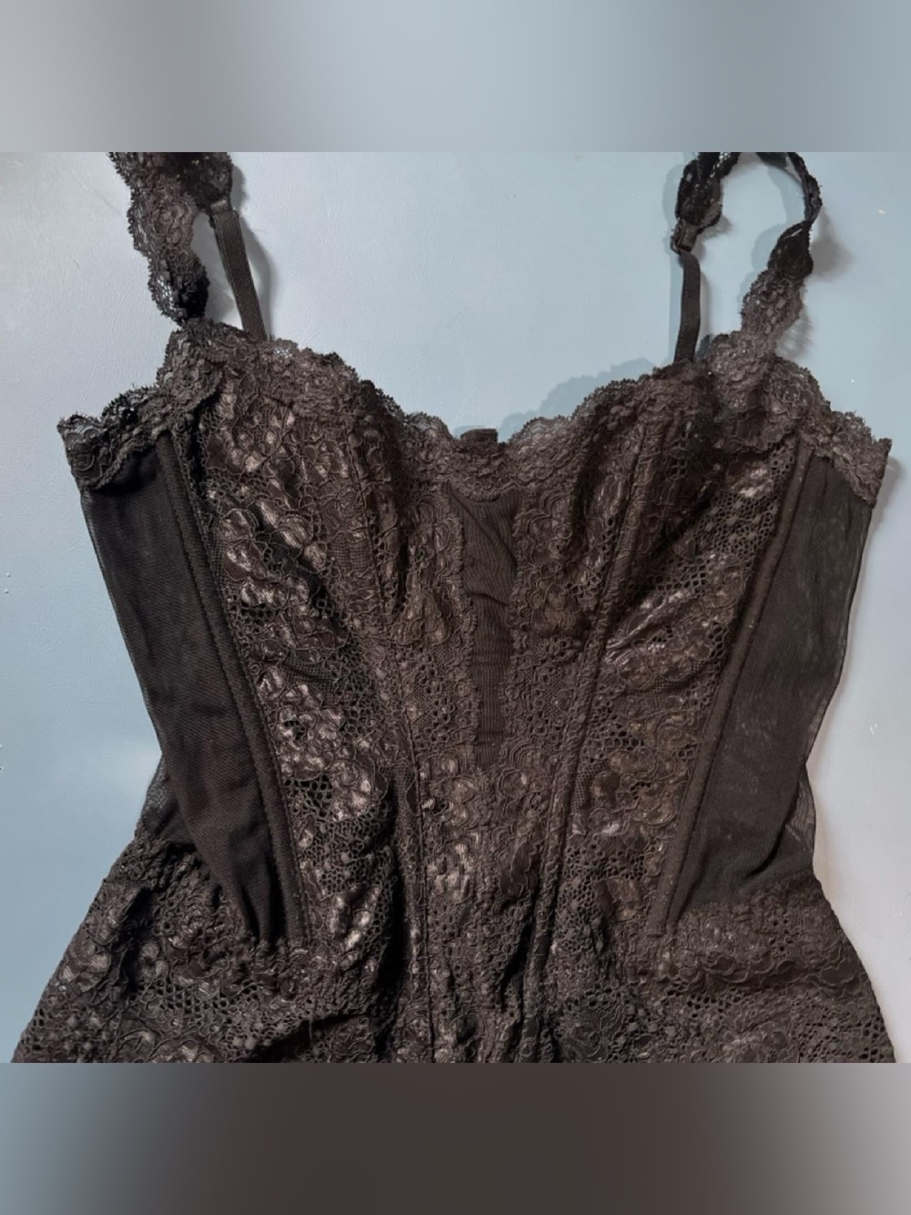Victoria's Secret black lace corset top - Picture 5 of 6